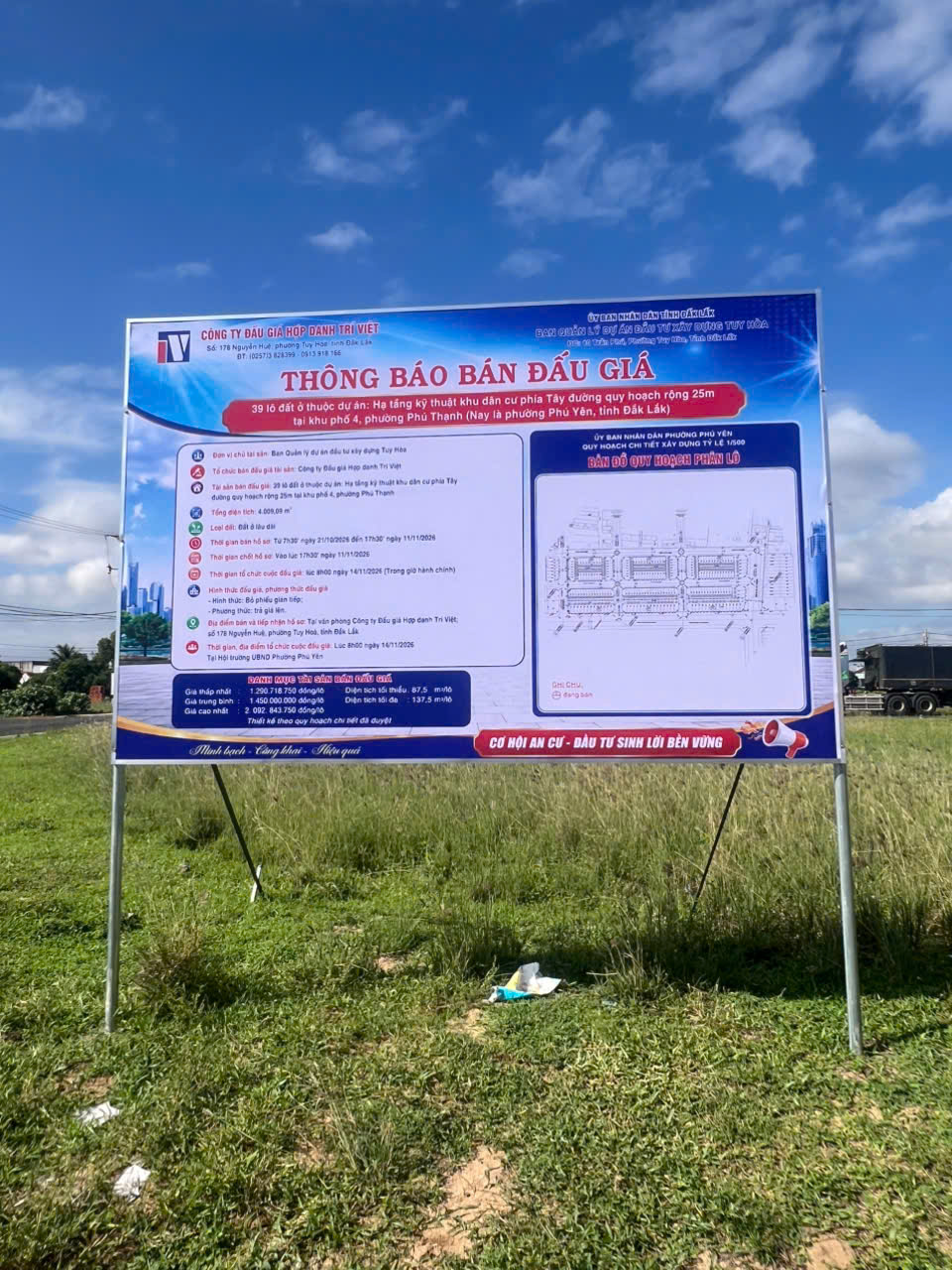 THÔNG BÁO BÁN ĐẤU GIÁ TÀI SẢN: 283 LÔ ĐẤT Ở PHƯỜNG PHÚ YÊN